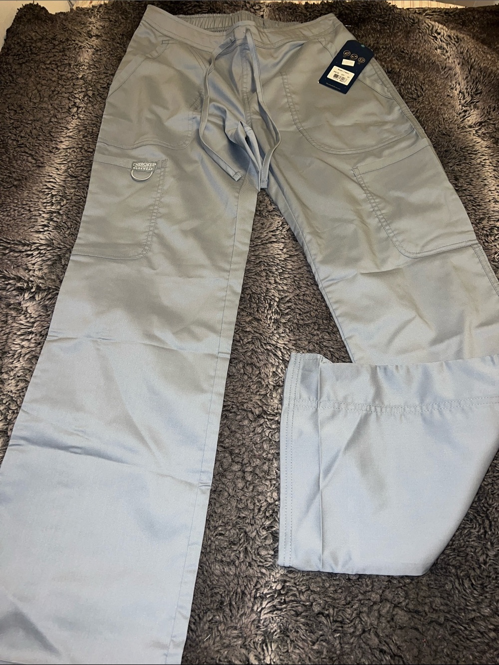 Cherokee Light Gray Women's Cargo Scrub Pants
